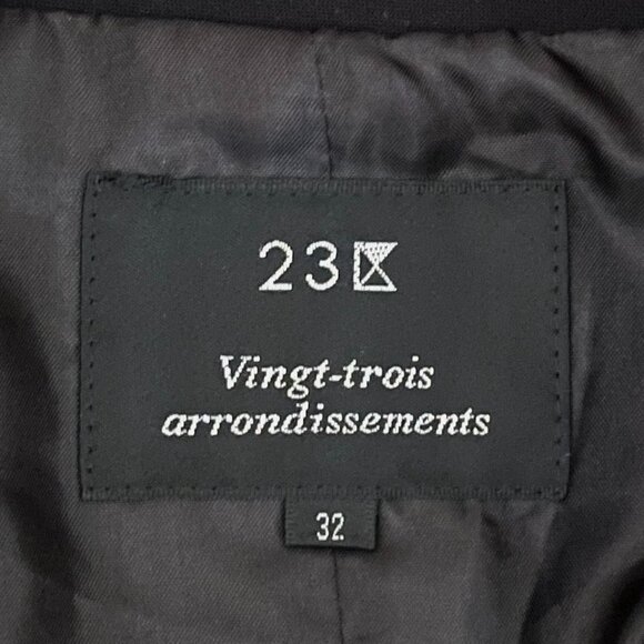 🌺 23 Vingt-Trois Arrondissements Single-Button Black Work Blazer Size 32 (XS) - Picture 11 of 12